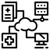 Cloud Computing Icon representing a cloud with network connections