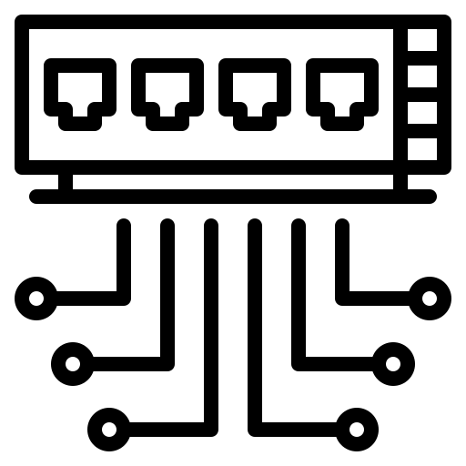 Network Infrastructure Icon representing interconnected nodes